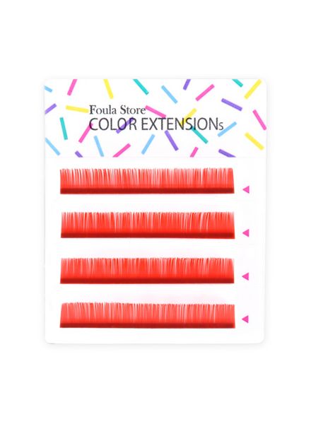 Color Lashes 4 Lines Red C Curl 10mm—0.10mm